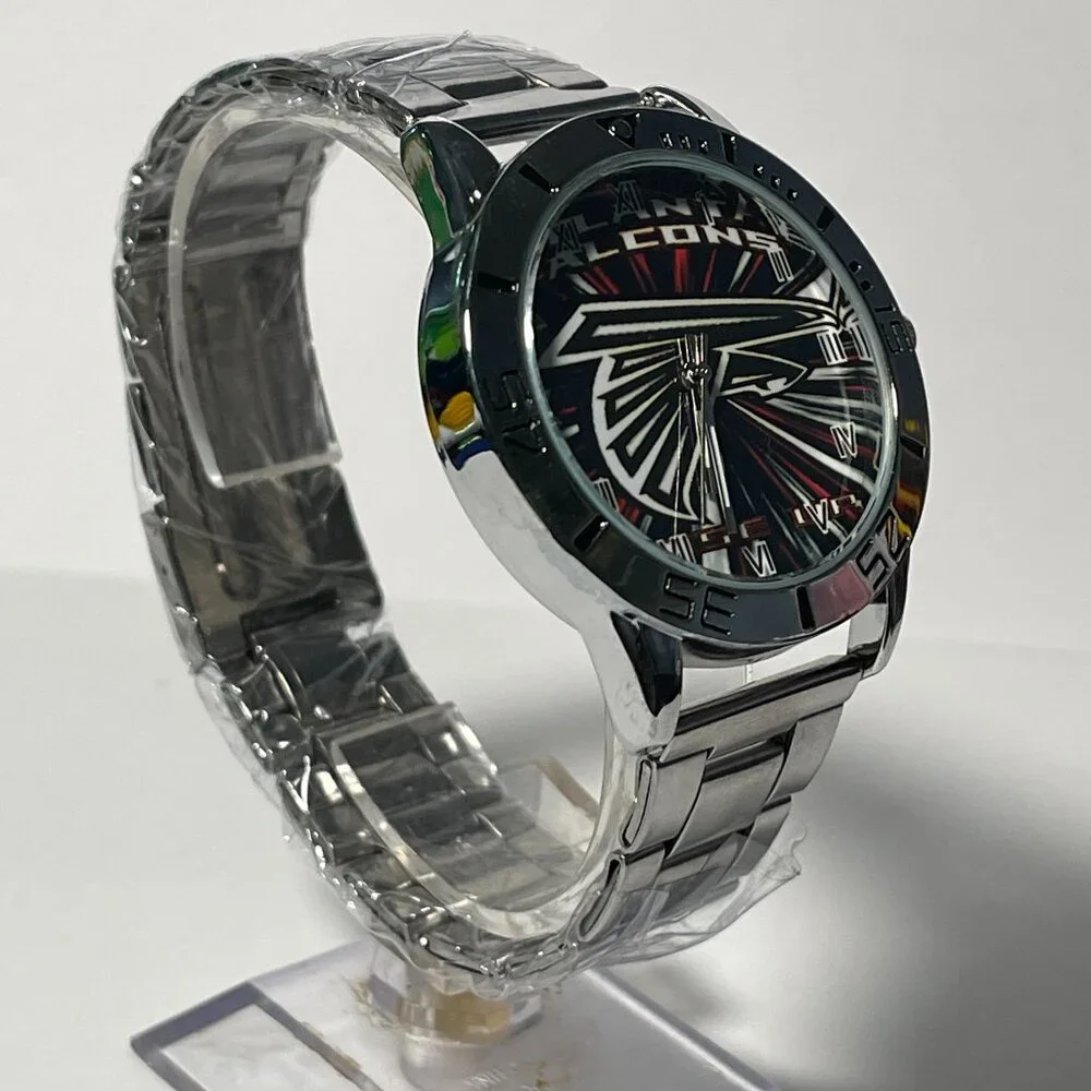 Atlanta Falcons NFL Team Logo Men's Stainless-Steel Silver Watch NEW